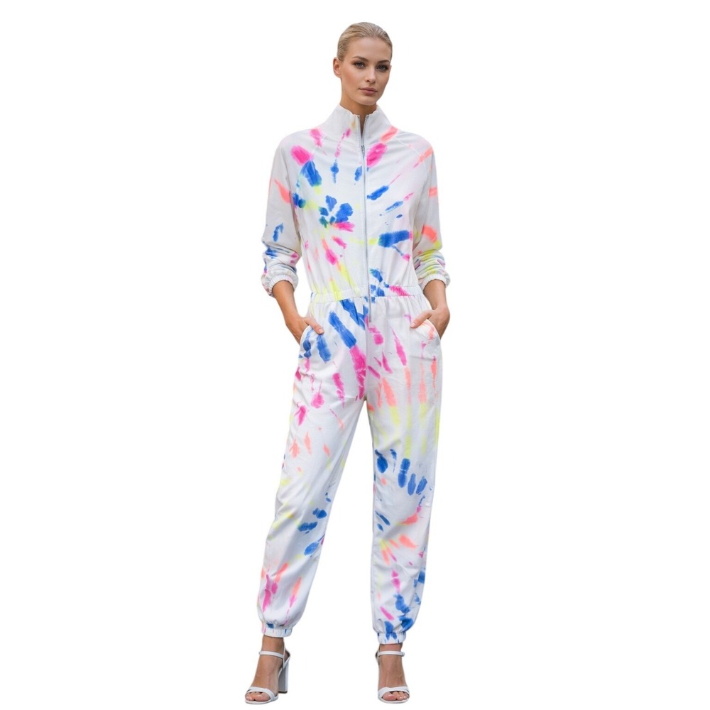 Lezat‎ Restore Soft Terry Tie Dye Jumpsuit Women's Size L NEW
